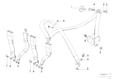 E36 318tds M41 Compact / Restraint System And Accessories/  Rear Safety Belt Mounting Parts