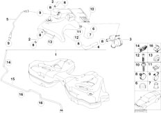 E65 740i N62N Sedan / Fuel Supply/  Exp Tank Activated Carbon Container-3