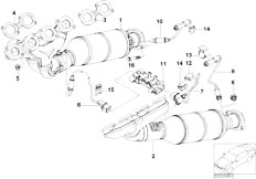 E65 735i N62 Sedan / Exhaust System/  Exhaust Manifold With Catalyst