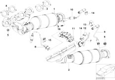 E65 750i N62N Sedan / Exhaust System/  Exhaust Manifold With Catalyst