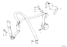 E30 318i M40 Cabrio / Restraint System And Accessories/  Rear Safety Belt Mounting Parts