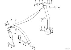 E12 528i M30 Sedan / Restraint System And Accessories/  Front Safety Belt Mounting Parts