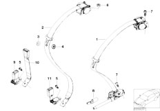 E67 745LiS N62 Sedan / Restraint System And Accessories/  Rear Seat Belt For Side Airbag