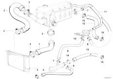 E36 318i M43 Cabrio / Engine Cooling System Water Hoses-3