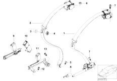 E65 740i N62N Sedan / Restraint System And Accessories Rear Seat Belt For Comfort Seat