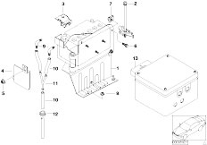 E38 750iL M73N Sedan / Vehicle Electrical System Mounting Attachm Parts F 2nd Battery