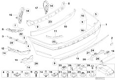 E65 735i N62 Sedan / Vehicle Trim/  Bumper Trim Panel Rear