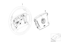 E65 745i N62 Sedan / Steering/  Steering Wheel Airbag Smart Multifunct