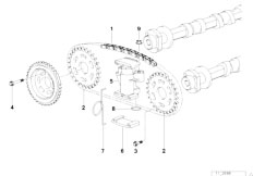 E31 840Ci M62 Coupe / Engine/  Timing Gear Timing Chain Top