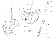 E38 740iLP M62 Sedan / Engine/  Lubrication System Oil Pump With Drive